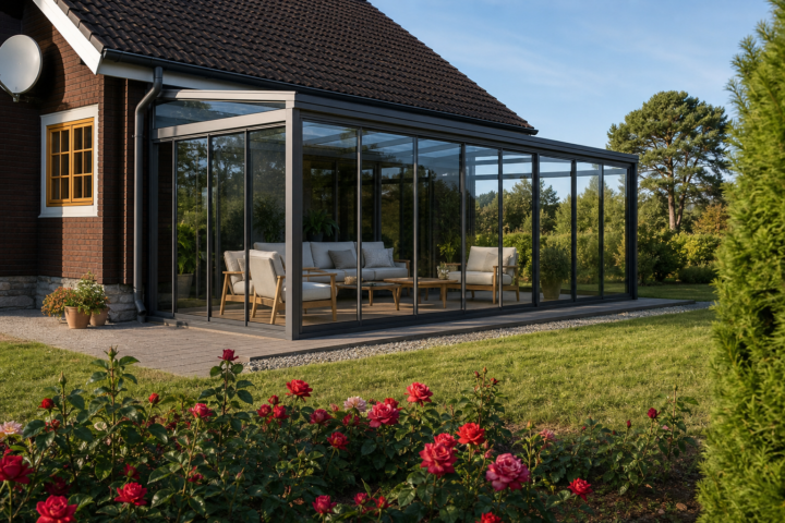 Klaasitud talveaed terrassil